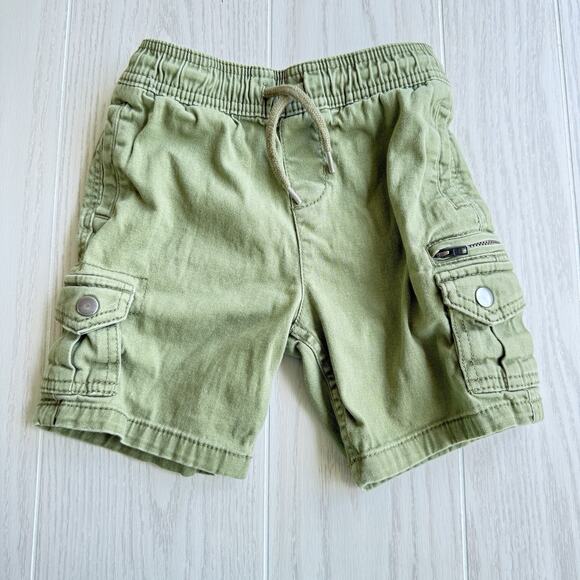 Wonder Nation Boys XS 4/5 Green Stretch Cargo Shorts Palm Pockets - Picture 1 of 6